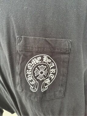 Chrome Hearts Black Tee with White Pocket Crest
